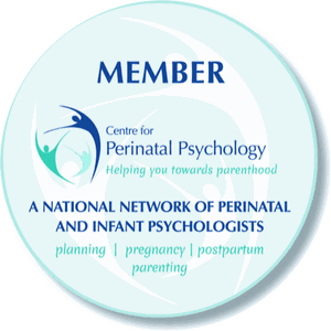 Member badge of the Centre for Perinatal Psychology, a national network of perinatal and infant psychologists
